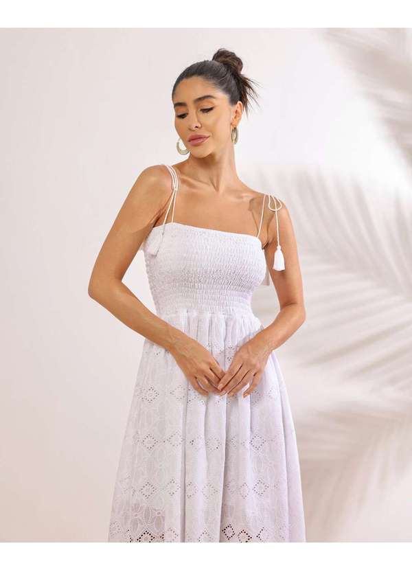 Dot Clothing - Vestido Dot Clothing Longuete Offwhite Branco 3