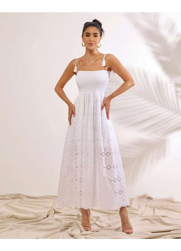 Dot Clothing - Vestido Dot Clothing Longuete Offwhite Branco 4