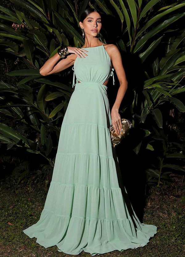 Dot Clothing - Vestido Dot Clothing Luna Longo Verde