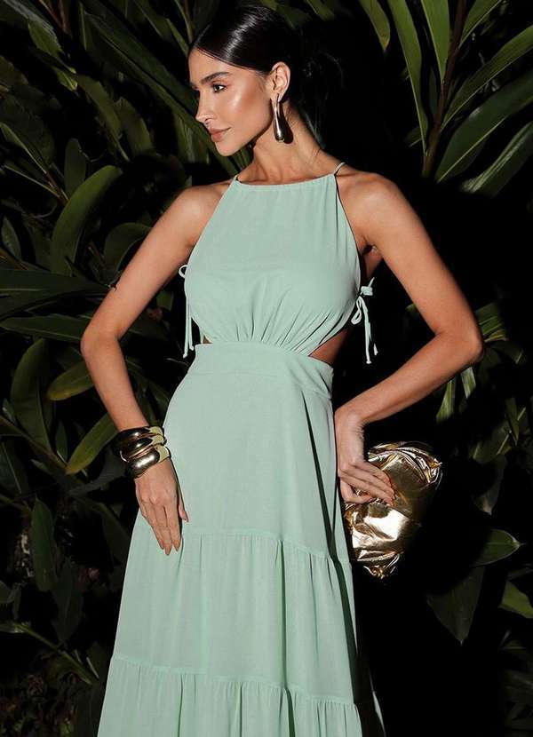 Dot Clothing - Vestido Dot Clothing Luna Longo Verde 4
