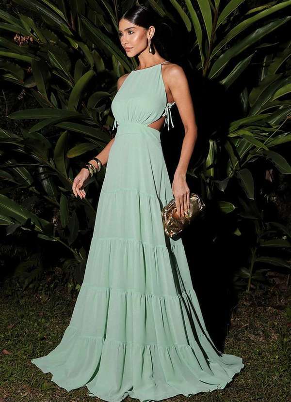 Dot Clothing - Vestido Dot Clothing Luna Longo Verde 7