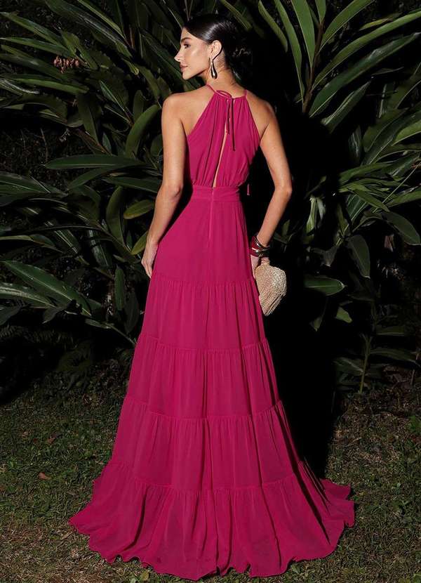 Dot Clothing - Vestido Dot Clothing Luna Longo Rosa 2