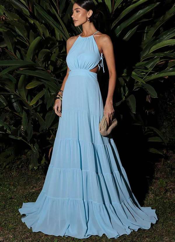 Dot Clothing - Vestido Dot Clothing Luna Longo Azul