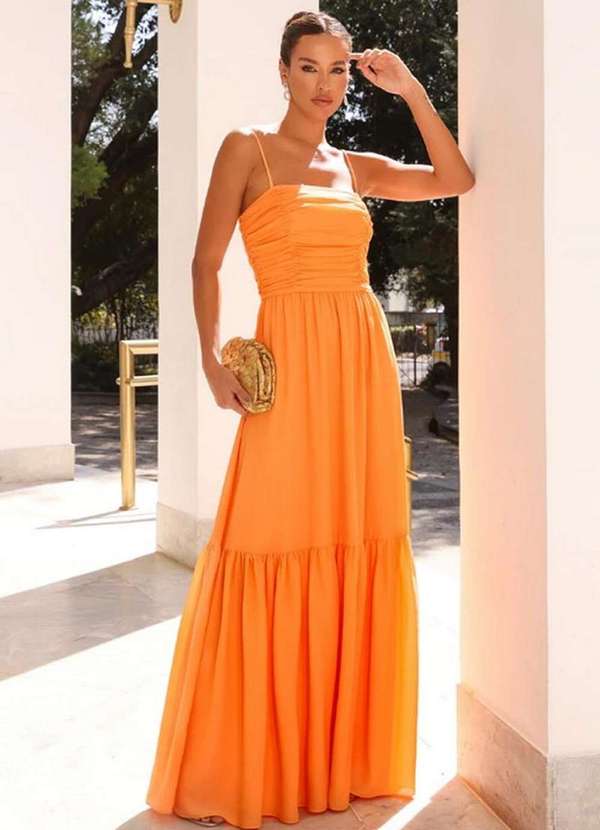 Dot Clothing - Vestido Dot Clothing Marta Longo Laranja