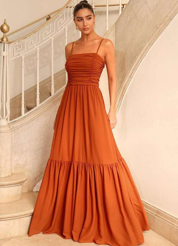 Dot Clothing - Vestido Dot Clothing Marta Longo Laranja