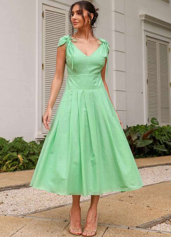 Dot Clothing - Vestido Dot Clothing Midi Agatha Verde