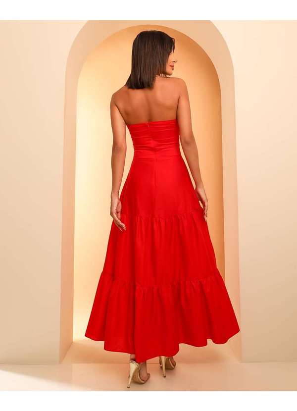 Dot Clothing - Vestido Dot Clothing Midi Tomara que Caia Vermelho Vermelho 2