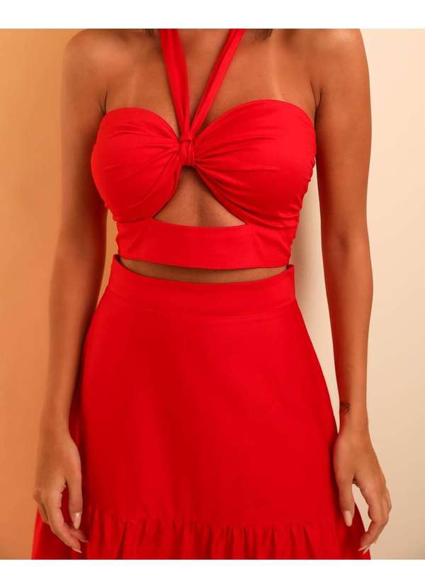 Dot Clothing - Vestido Dot Clothing Midi Tomara que Caia Vermelho Vermelho 3
