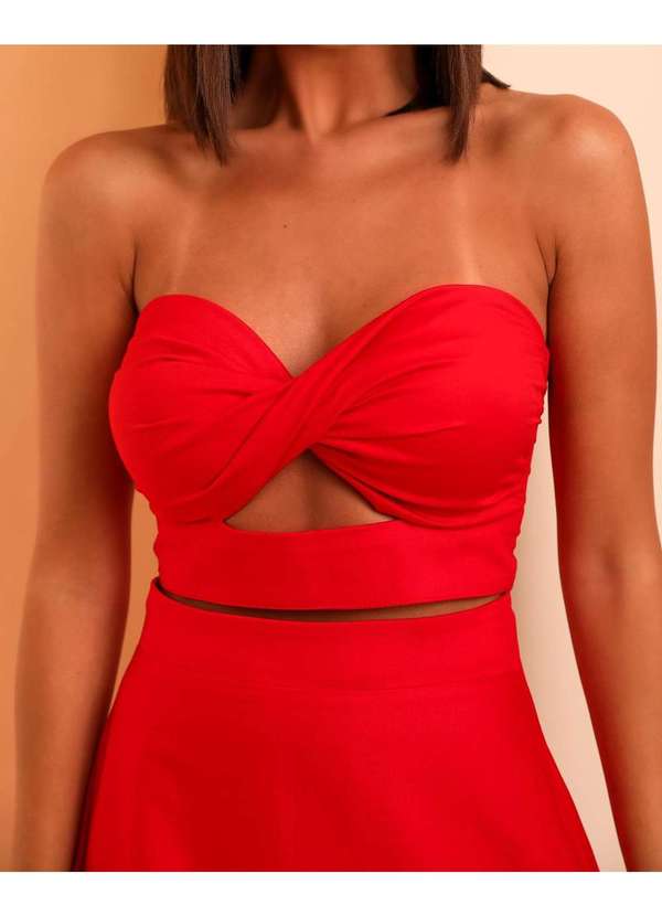 Dot Clothing - Vestido Dot Clothing Midi Tomara que Caia Vermelho Vermelho 7