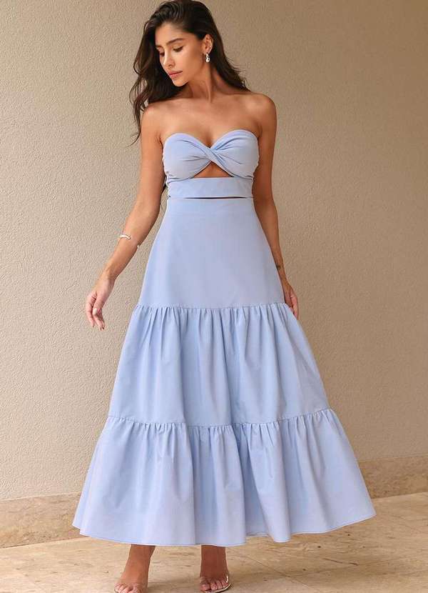 Dot Clothing - Vestido Dot Clothing Midi Tqc Azul