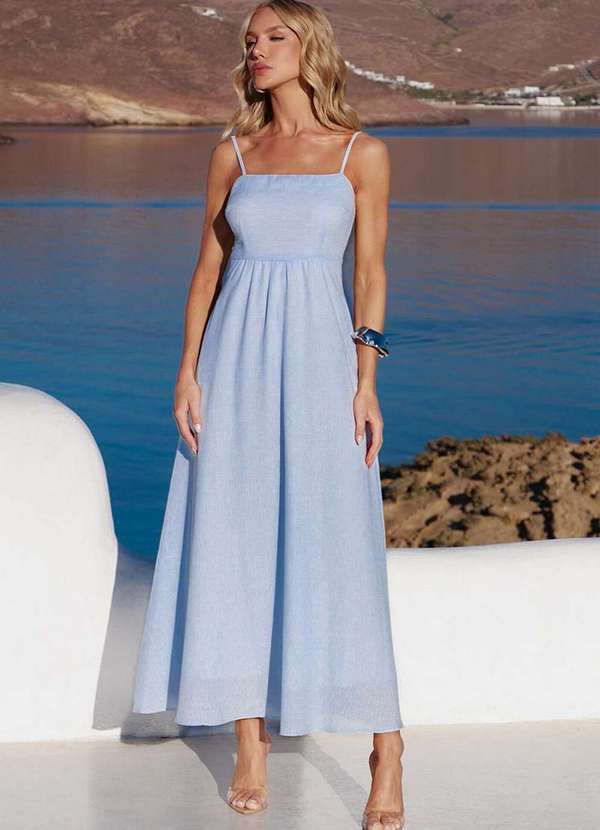 Dot Clothing - Vestido Dot Clothing Mirabel Longuete Listrado Azul 5