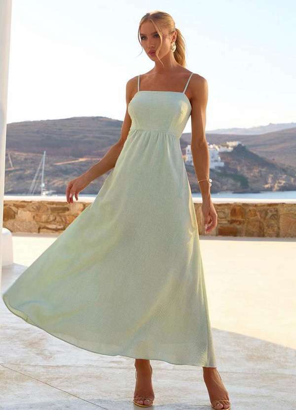 Dot Clothing - Vestido Dot Clothing Mirabel Longuete Listrado Verde