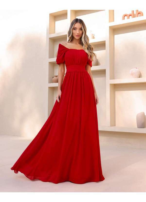 Dot Clothing - Vestido Dot Clothing Ombro a Ombro Vermelho Vermelho