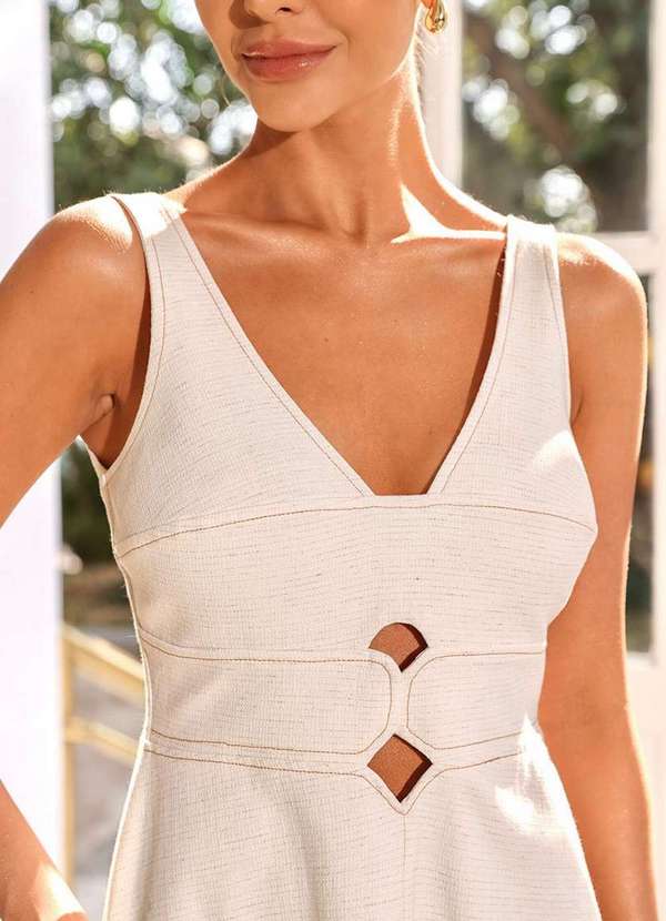 Dot Clothing - Vestido Dot Clothing Paula Midi Bege 4