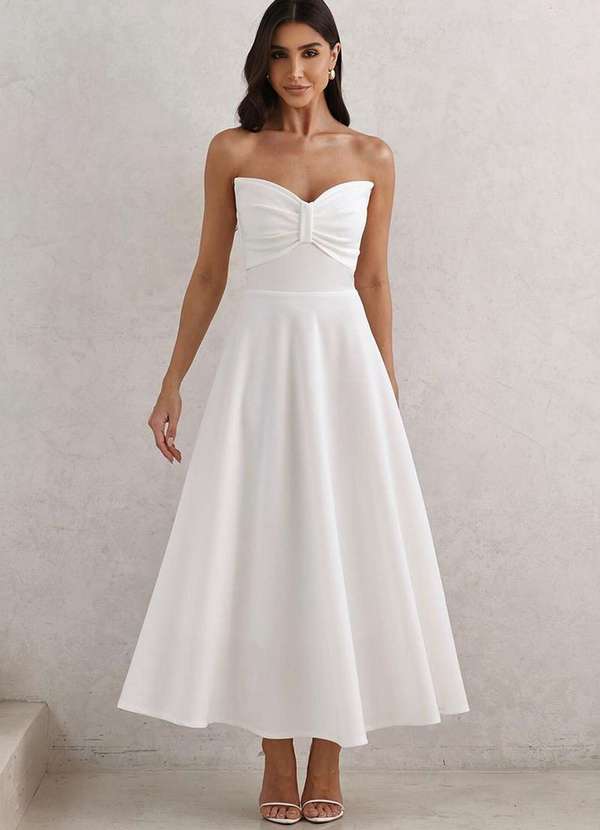 Dot Clothing - Vestido Dot Clothing Tqc Longuete Branco