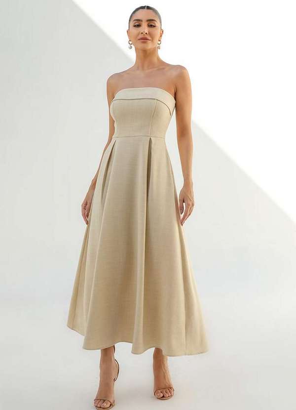 Dot Clothing - Vestido Dot Clothing Veronica Tqc Bege