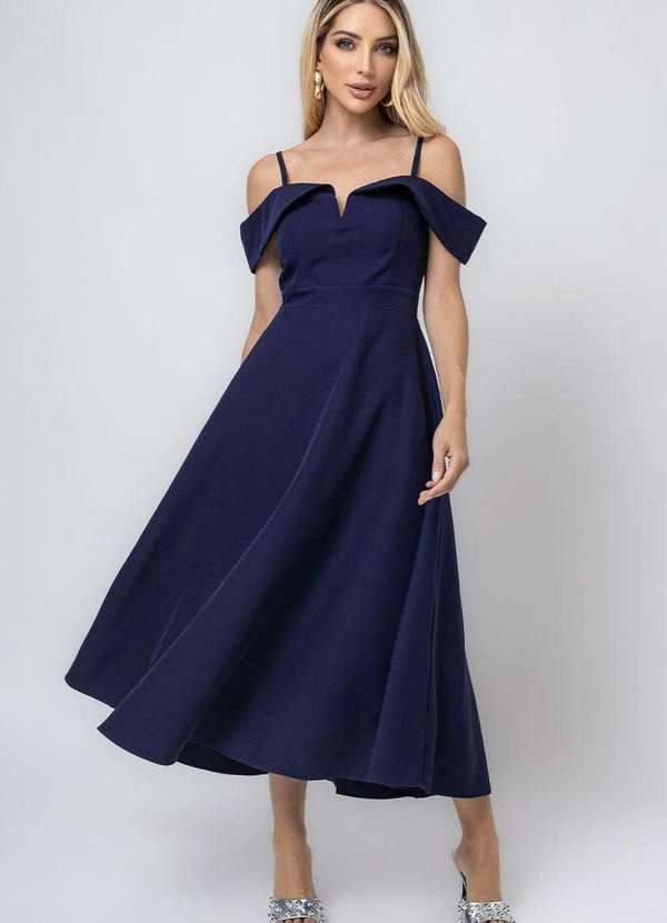 Miss Misses - Vestido Flavia Ombro a Ombro C/Alca Azul 3