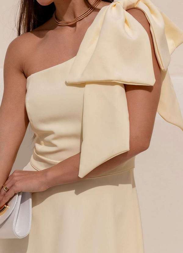 Miss Misses - Vestido Iris Ombro So C/Laco C/Ziper Lateral Amarelo 7