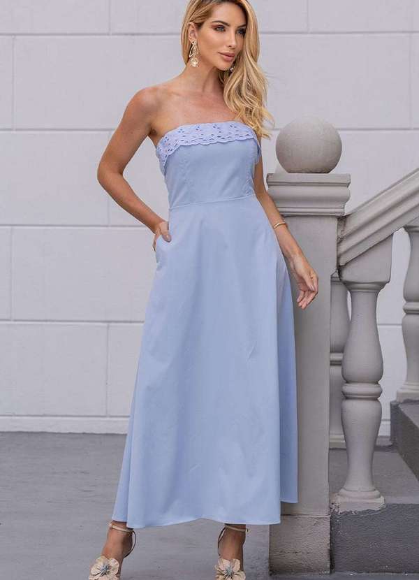 Miss Misses - Vestido Jennifer Tqc com Guipir Azul 6