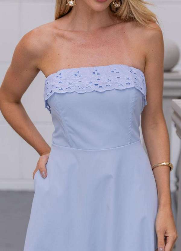 Miss Misses - Vestido Jennifer Tqc com Guipir Azul 9