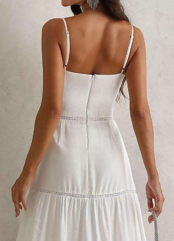 Miss Misses - Vestido Karina Longo com Detalhe Guipir Branco 4