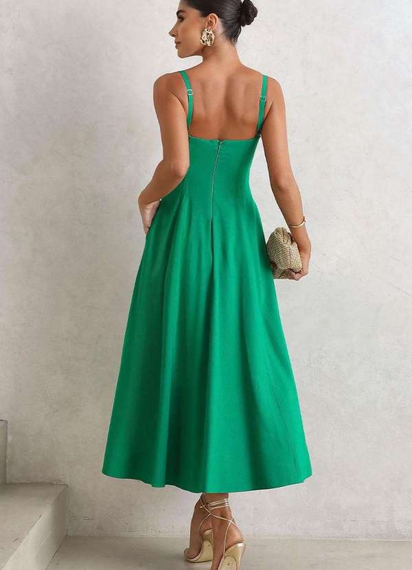 Miss Misses - Vestido Lidiane com Detalhe Guipir e com Alca Verde 2