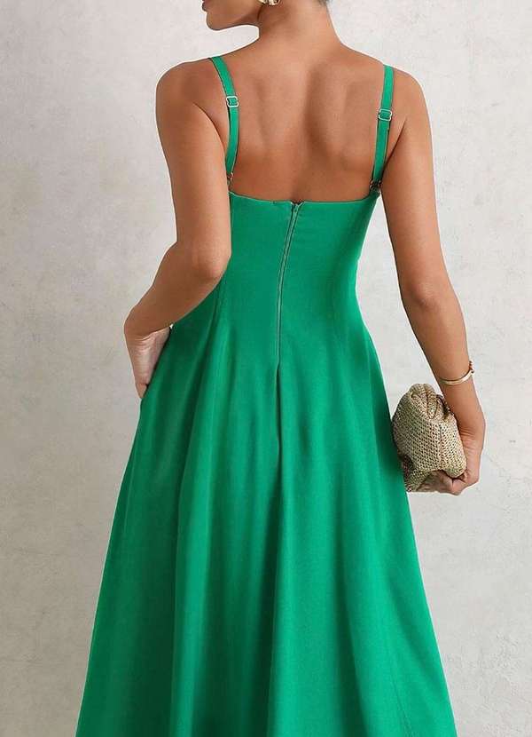 Miss Misses - Vestido Lidiane com Detalhe Guipir e com Alca Verde 4