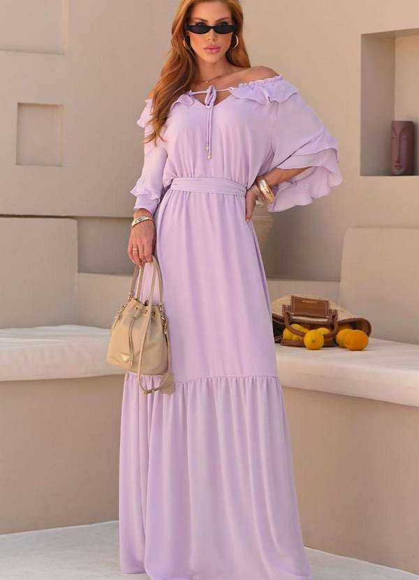 Miss Misses - Vestido Lilian Longo Crepe C/Faixa Rosa 2