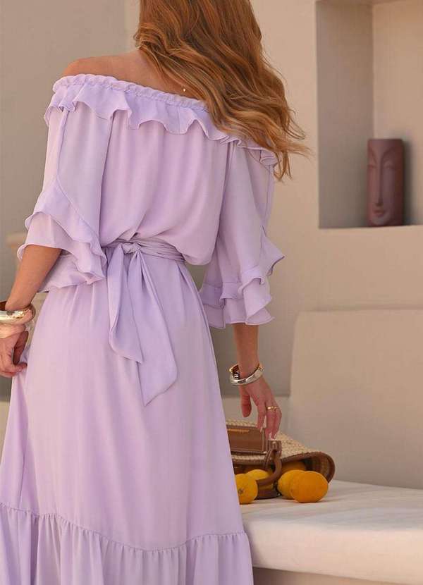 Miss Misses - Vestido Lilian Longo Crepe C/Faixa Rosa 3