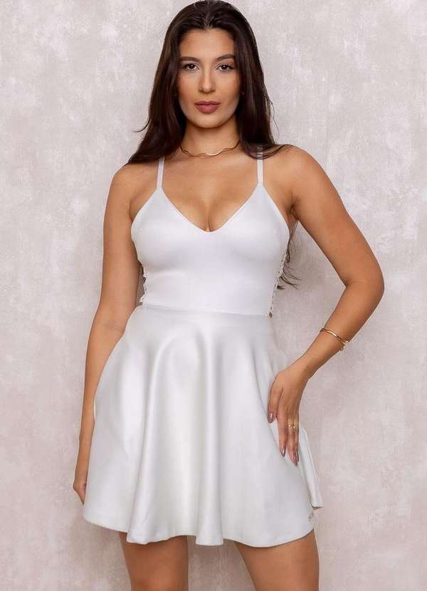 Limone - Vestido Limone Aberto Costas Branco Gelo Branco