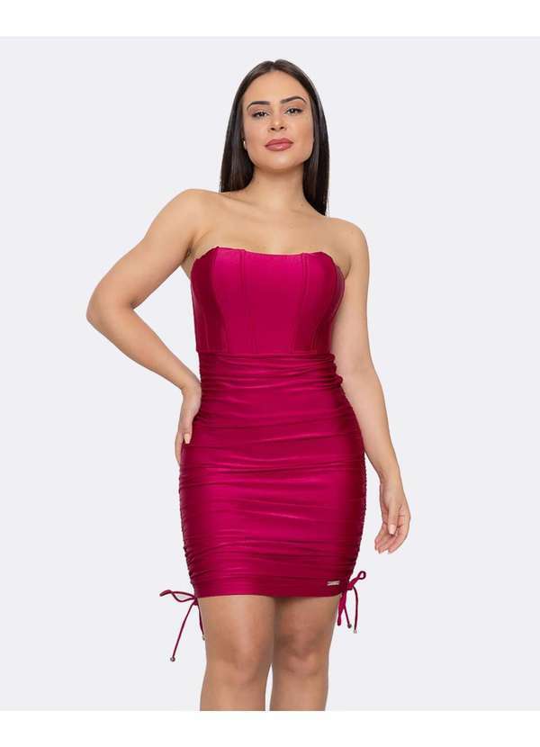 Limone - Vestido Limone Justo Tomara que Caia Fucsia Rosa