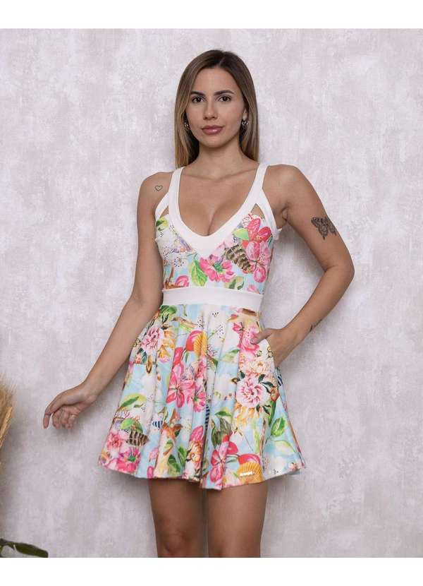 Limone - Vestido Limone Vazado Alca Estampado Estampado