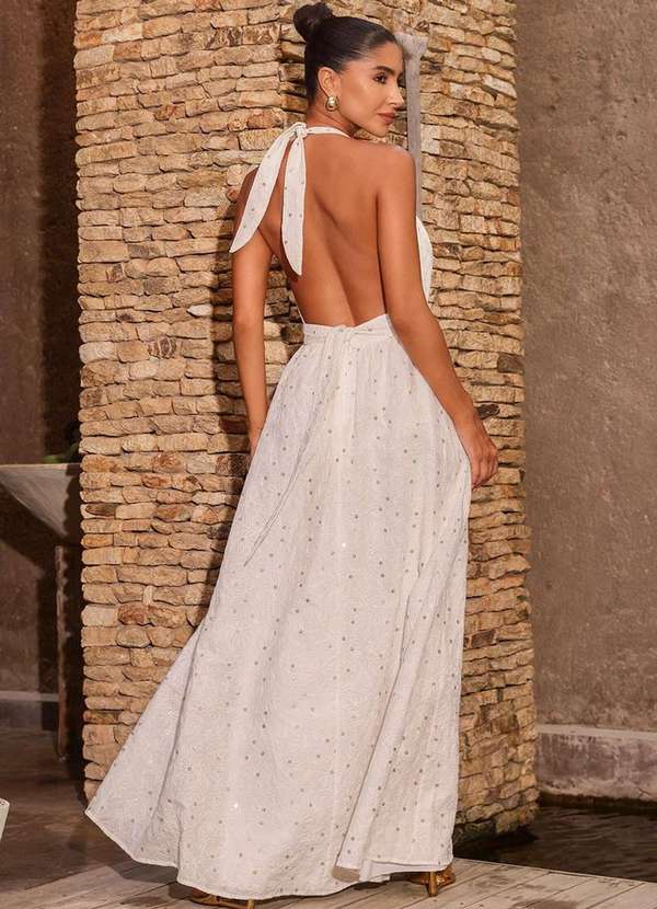 Dot Clothing - Vestido Longo Dot Clothing Sol Frente Unica Branco 2