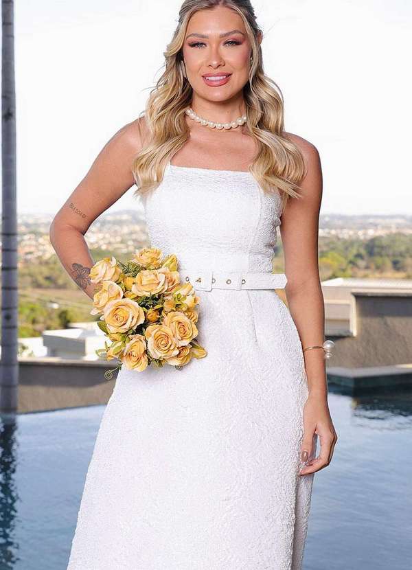Miss Misses - Vestido Lorraine C/Alca C/Cinto Branco 3