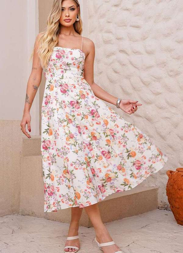 Miss Misses - Vestido Midi Dalva Estampado Costas Aberto Estampado 3