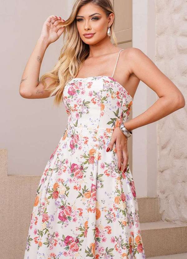 Miss Misses - Vestido Midi Dalva Estampado Costas Aberto Estampado 4