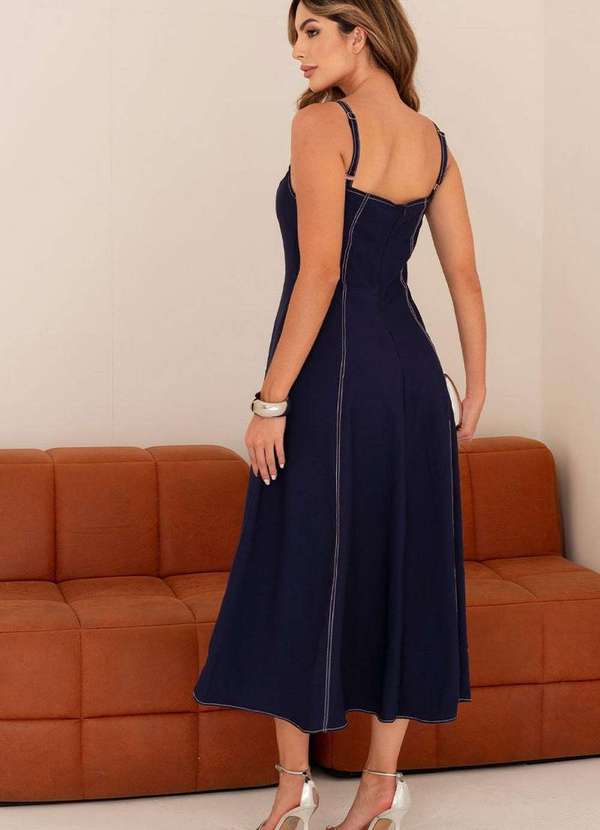 Miss Misses - Vestido Milena C/Alca C/Detalhe Presponto Azul 2