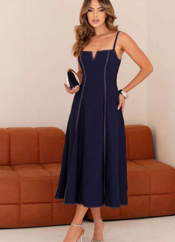 Miss Misses - Vestido Milena C/Alca C/Detalhe Presponto Azul 3