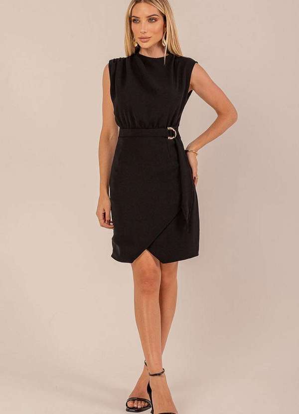 Miss Misses - Vestido Miss Misses C/Detalhe Metal Preto Preto