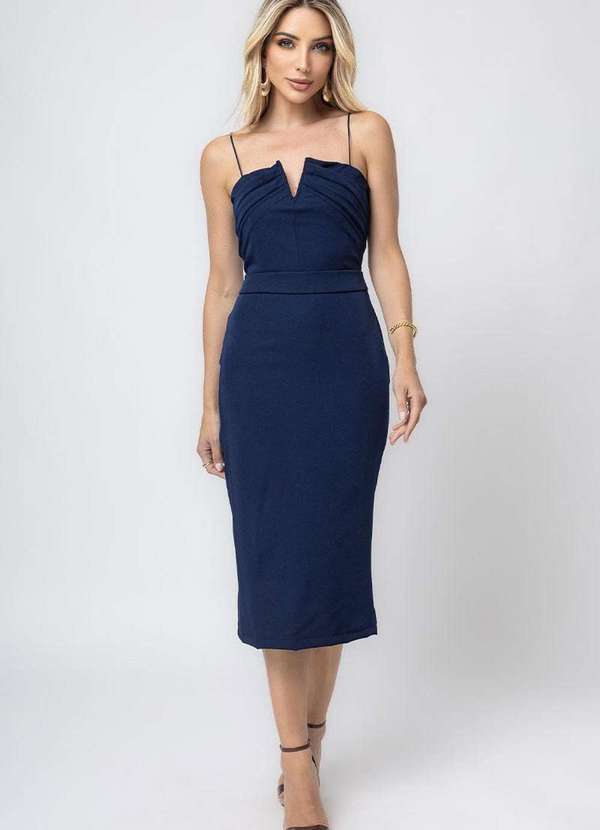 Miss Misses - Vestido Miss Misses Eduarda Midi Azul