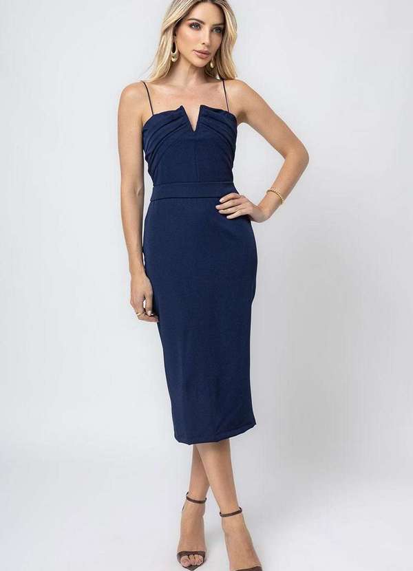 Miss Misses - Vestido Miss Misses Eduarda Midi Azul 4