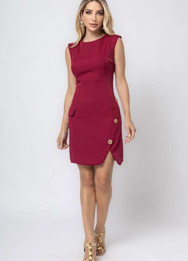 Miss Misses - Vestido Miss Misses Evase C/Ziper Roxo