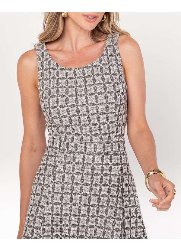 Miss Misses - Vestido Miss Misses Evase com Ziper Preto Preto 3