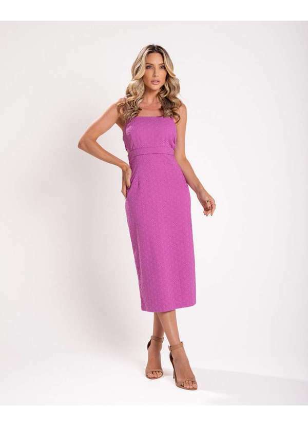 Miss Misses - Vestido Miss Misses Laise Abertura Lateral Lilas Rosa