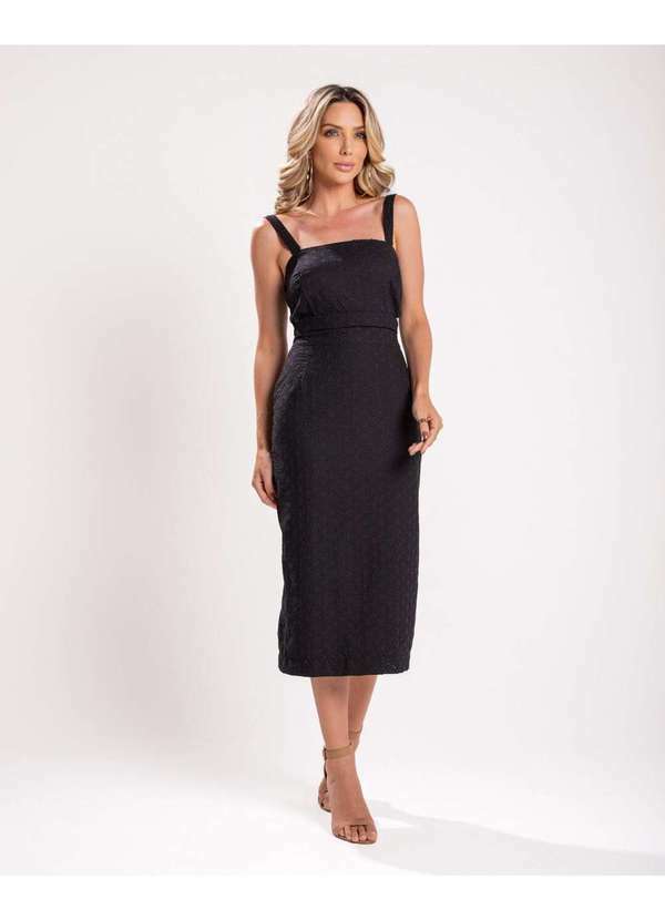 Miss Misses - Vestido Miss Misses Laise Abertura Lateral Preto Preto