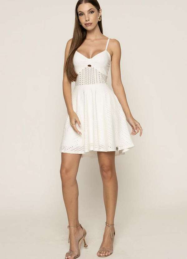 Miss Misses - Vestido Miss Misses Laise com Bolso Branco