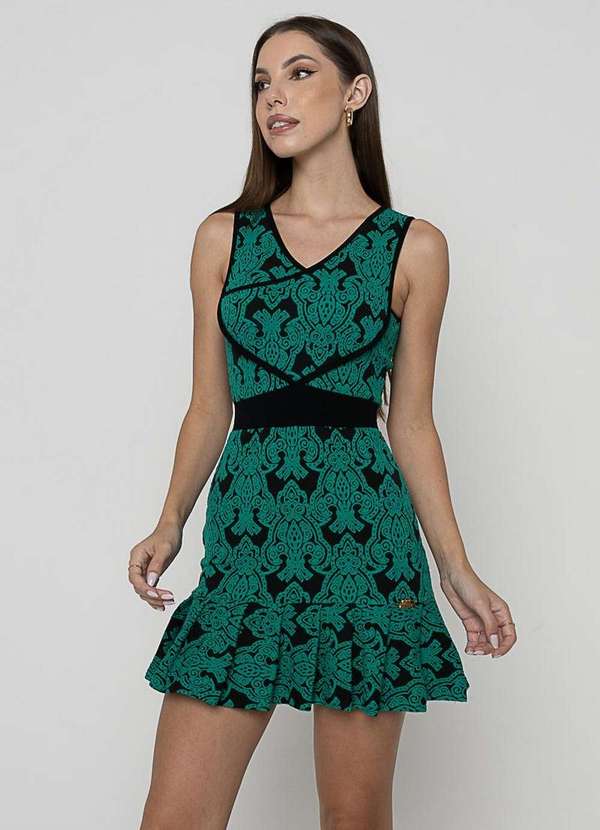 Miss Misses - Vestido Miss Misses Pregas Verde