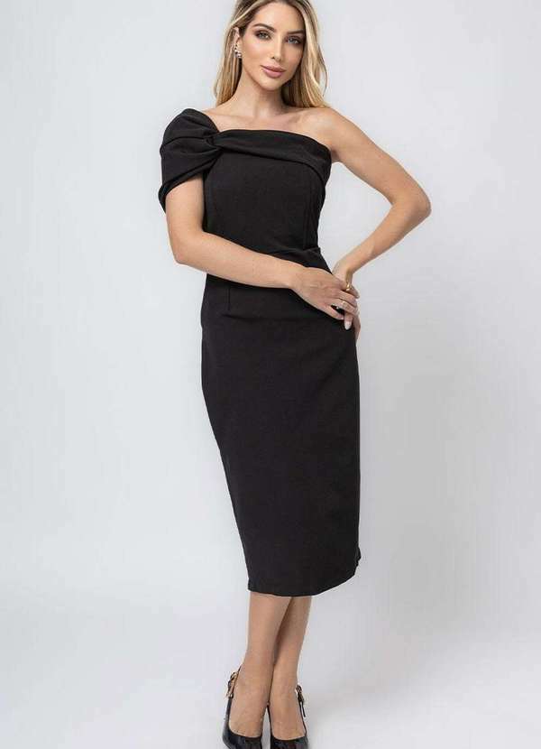 Miss Misses - Vestido Miss Misses Tqc Assimetrico Preto 4