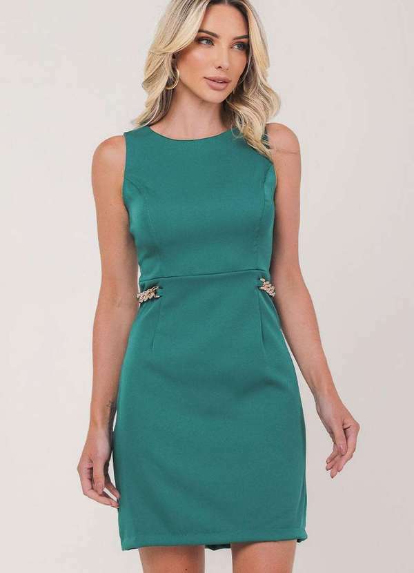 Miss Misses - Vestido Miss Misses Tubinho Aberto Costa Verde Verde