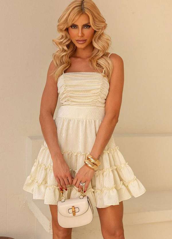 Oxigenio - Vestido Oxigenio Curto Yara Amarelo